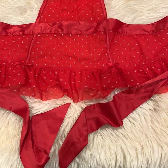 La Senza Red Lingerie with Attached Bra and Tie Up Skirt Dress in Large NWT - Picture 4 of 9